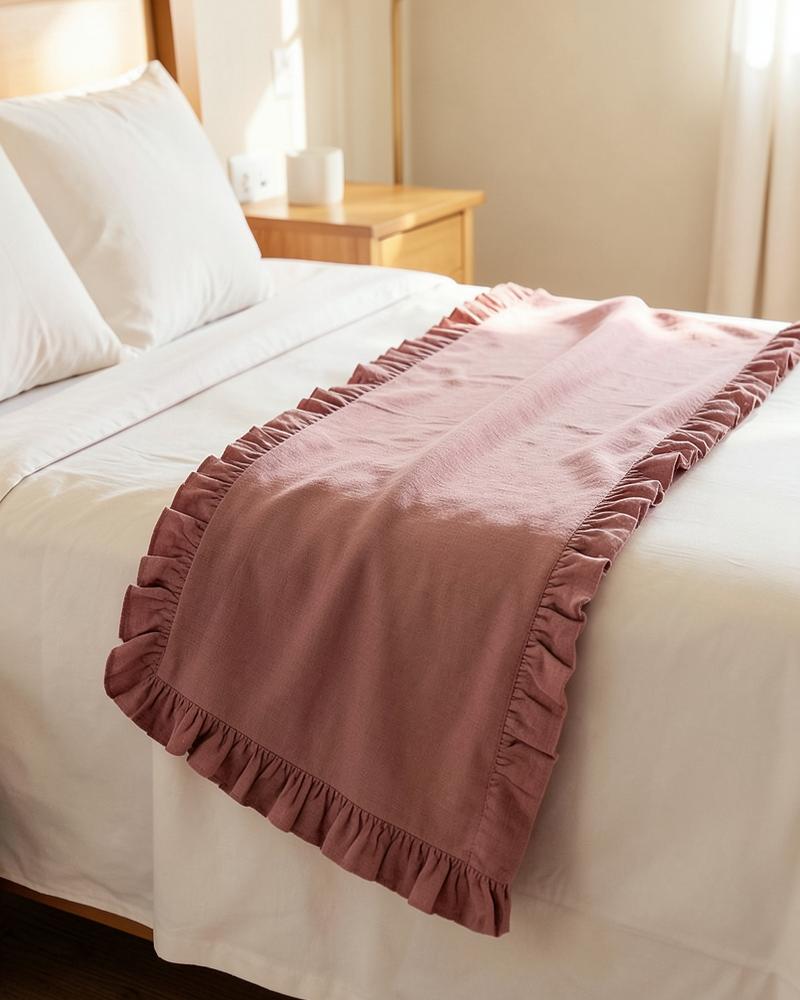 Pie de Cama Tusor de Algodón con Volados